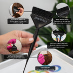Premium imported hair color brush set featuring wide brush head and precision bristles, perfect for seamless application.