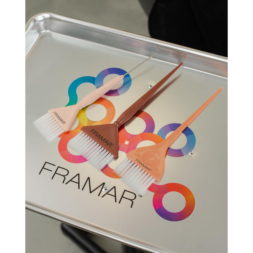 Framar Family Hair Color Brush Set features three precision brushes for perfect hair application, verified by CuratCart.