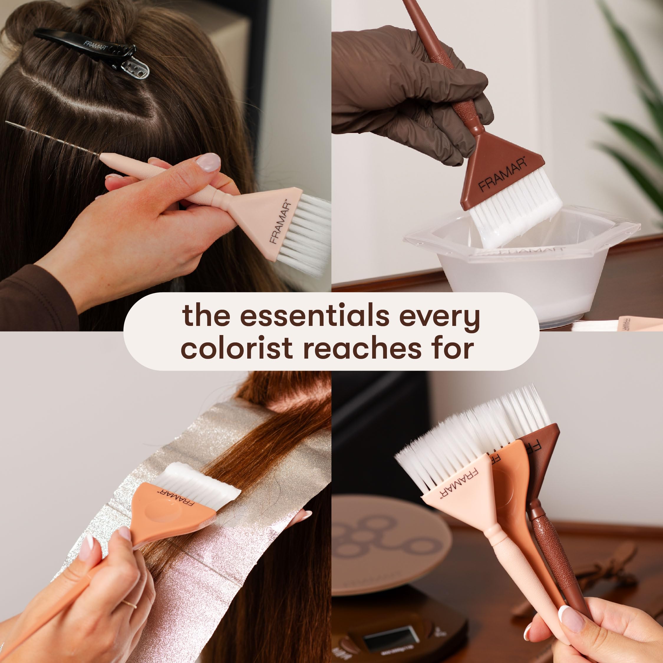 Explore the Framar Family Hair Color Brush Set, premium imported essentials for every colorist, designed for precise application.