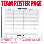 Track 25 players with the premium imported Franklin Sports Scorebook, available at Curat Cart. Perfect for organized team management.