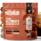 Discover Freshcap Mushroom Coffee for energy and immunity, perfect for daily use. Available at Curat Cart.