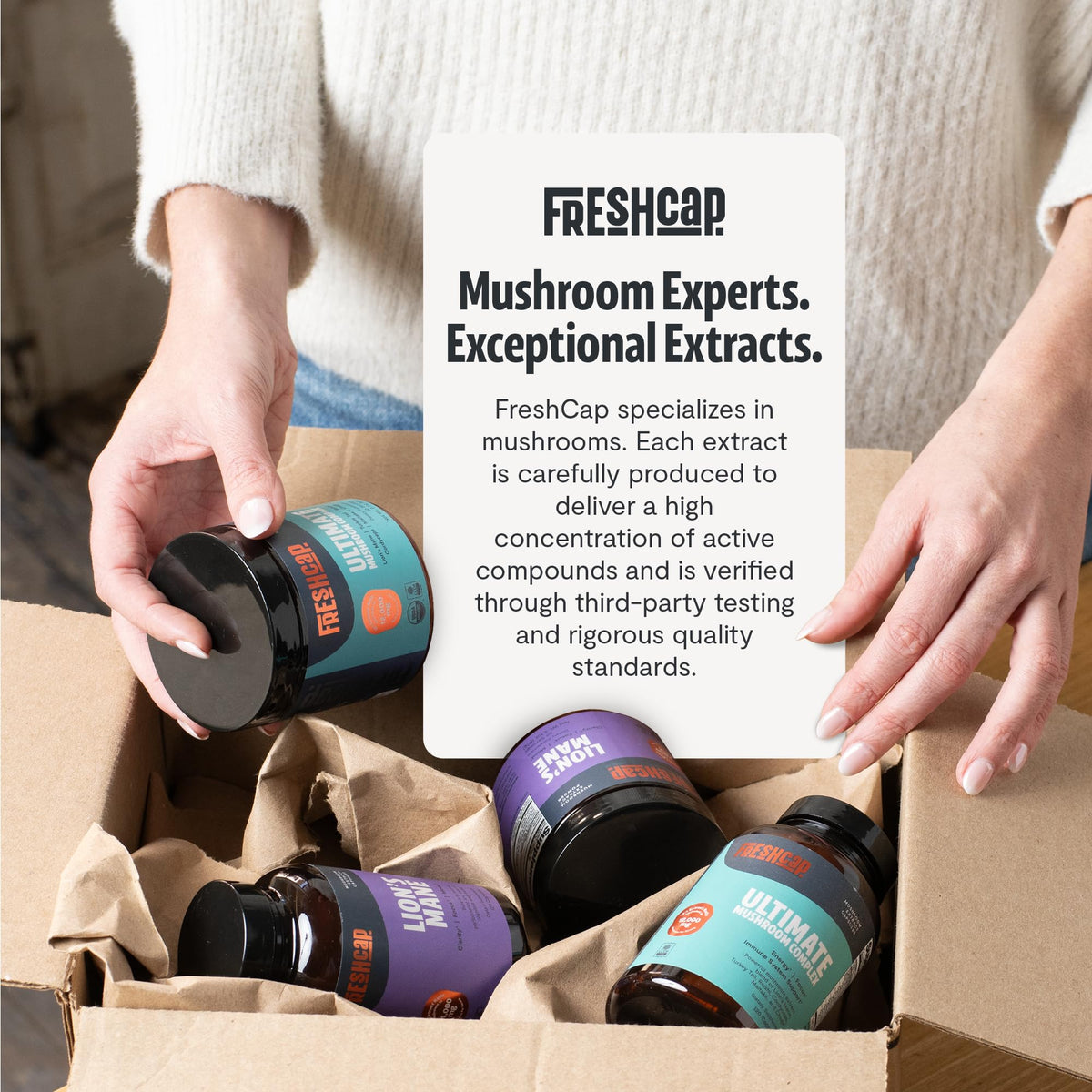 Discover Freshcap Mushroom Coffee, expertly curated by Curat Cart for premium quality and exclusive taste. Experience the difference.