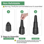 Fretech Fly Fans for Tables assembly guide. 100% Authentic, available at Curat Cart in India. Easy to set up and use.