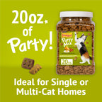 Friskies Party Mix Cat Treats in high-quality official packaging, perfect for single or multi-cat homes. Available at Curat Cart.