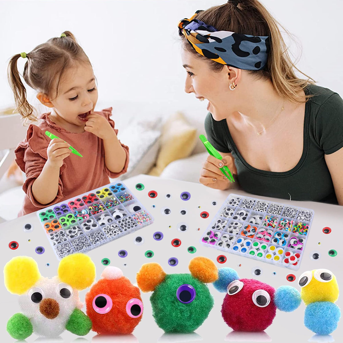 Premium imported fulasiteu Googly Eyes for Crafts enhance creativity in family projects. Available at Curat Cart.