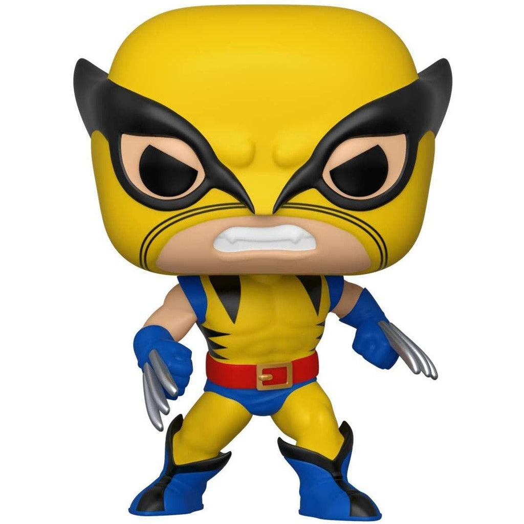 Collectible Funko 40717 Bobblehead of Wolverine, featuring vibrant yellow costume and iconic claws. Verified by CuratCart.