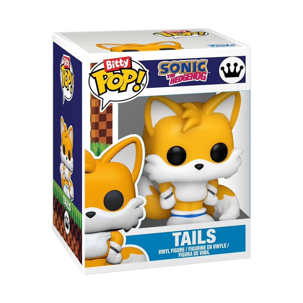 Official Funko Bitty Box featuring Tails from Sonic The Hedgehog. Collectible vinyl figure in original packaging.