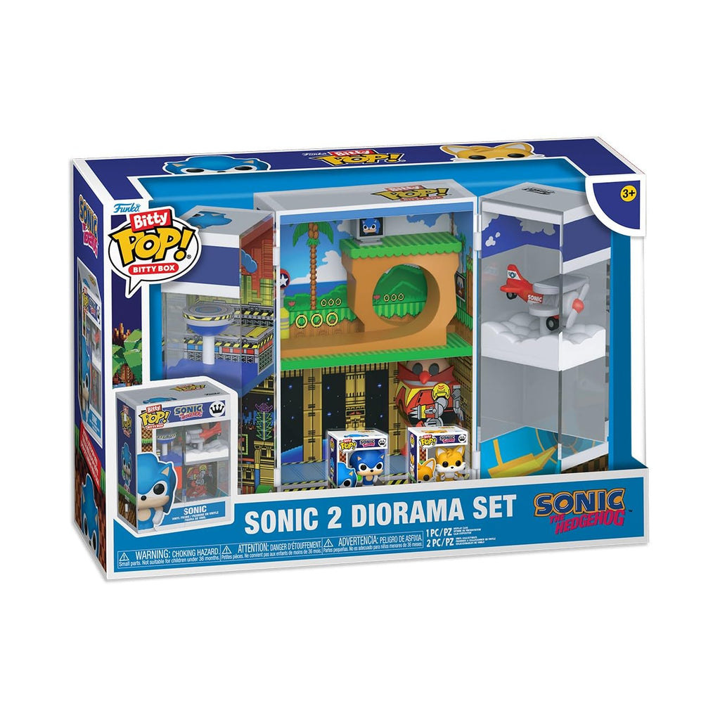 Authentic Funko Bitty Box featuring Sonic the Hedgehog diorama set with colorful, action-packed scenes, perfect for collectors.