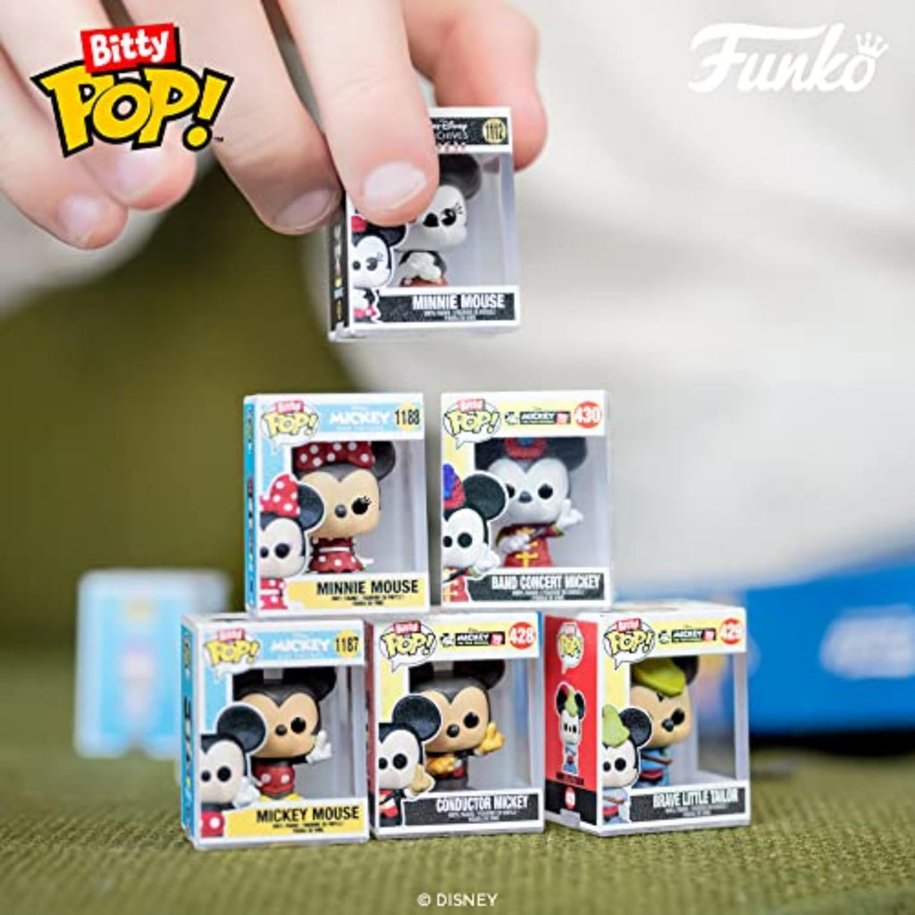 Authentic Funko Bitty POP! 4 Pack featuring Disney characters Mickey Mouse and friends, perfect for collectors.