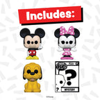 Order the Funko Bitty POP! 4 Pack featuring Mickey, Minnie, Pluto, and a surprise character. Available online now!