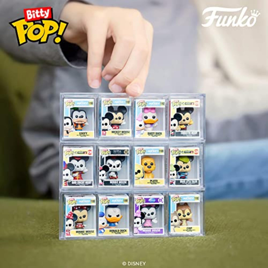 Official Funko Bitty POP! 4 Pack featuring Disney's Mickey Mouse and friends in collectible display packaging.