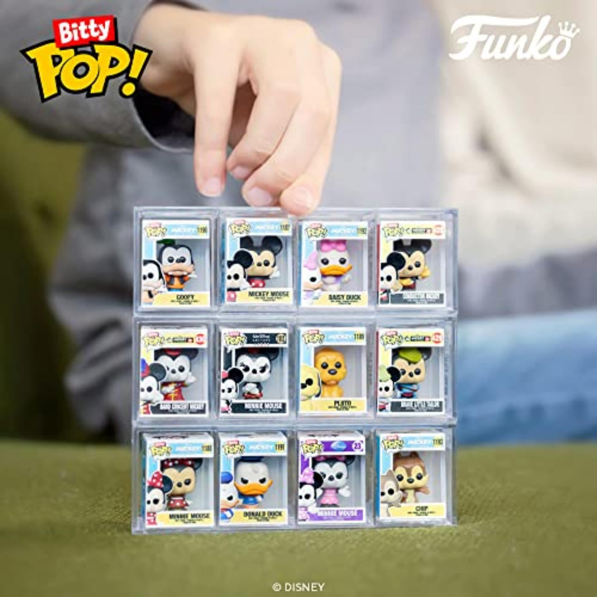 Official Funko Bitty POP! 4 Pack featuring Disney's Mickey Mouse and friends in collectible display packaging.