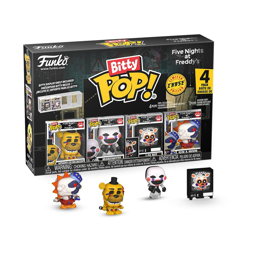Authentic Funko Bitty POP! 4 Pack featuring Withered characters from FNAF, perfect for collectors and fans.