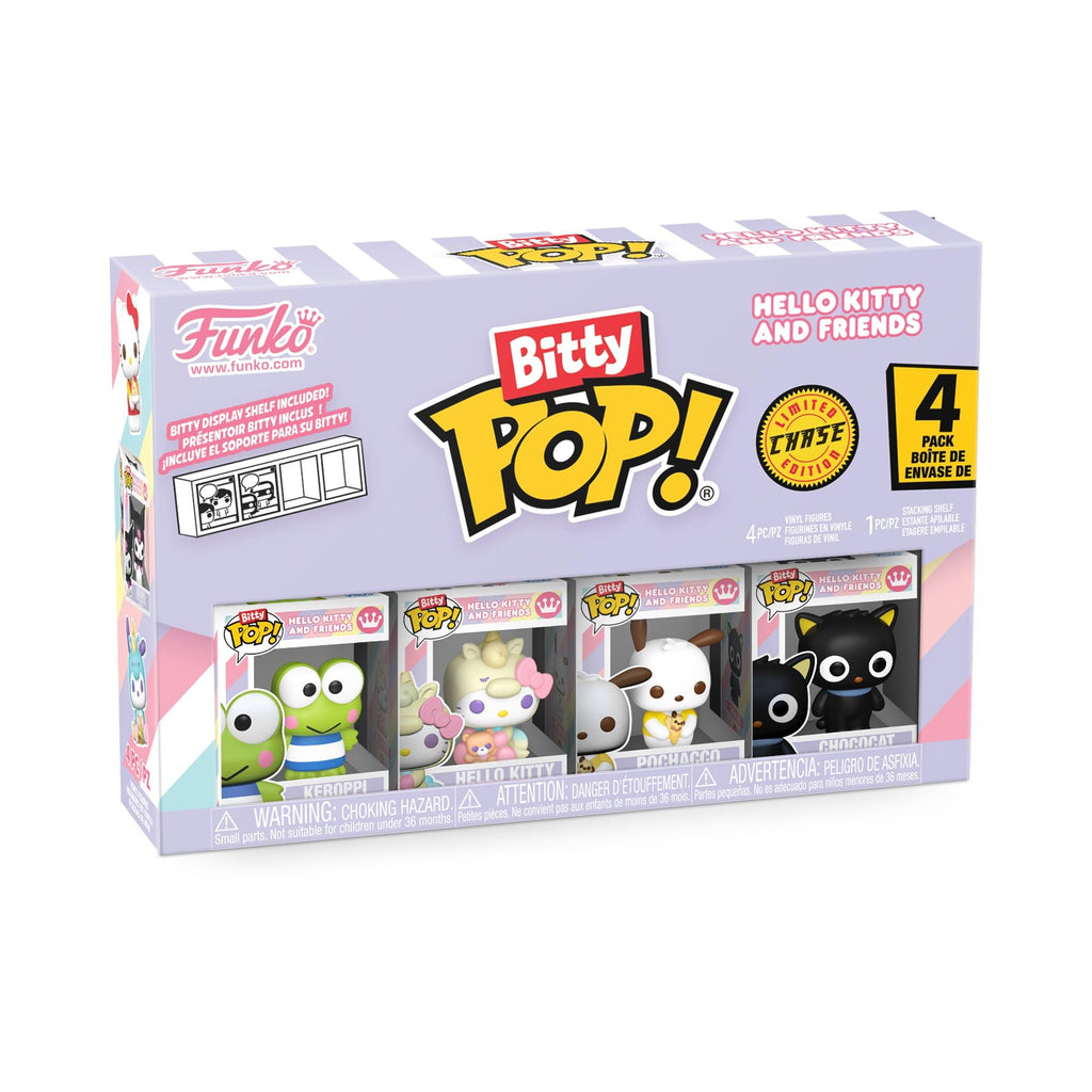 Authentic Funko Bitty POP! 4 Pack featuring Hello Kitty and friends. Ideal for collectors and fans. Display included.