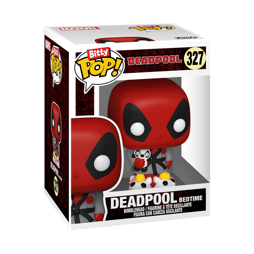 Collectible Marvel Bitty POP! set featuring Deadpool in unique packaging. Officially licensed and ideal for fans.