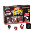 Authentic Funko Bitty POP! 4 pack featuring Marvel Deadpool, includes display shelf and surprise mystery character.