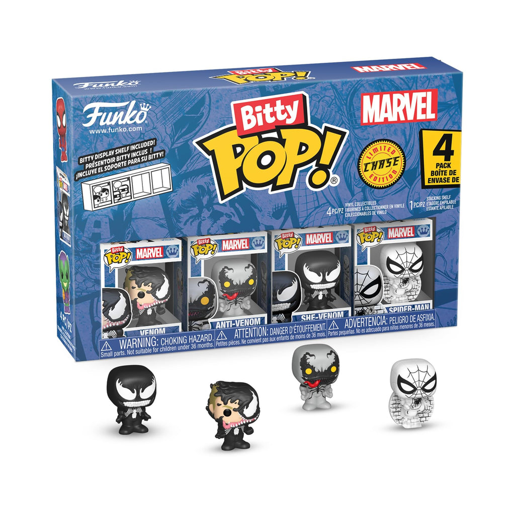 Get the Funko Bitty POP! Marvel 4 Pack featuring Venom. Order online now and add to your collection!