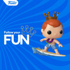 Collectible Funko Bitty POP! figure surfing with a crown, perfect for Marvel fans. A global favorite from Funko!