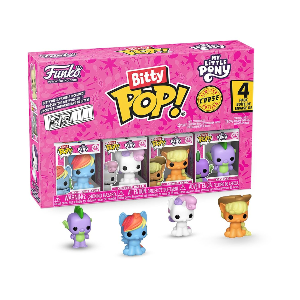 Authentic Funko Bitty POP! 4 Pack featuring colorful My Little Pony figures. Perfect for collectors and fans!