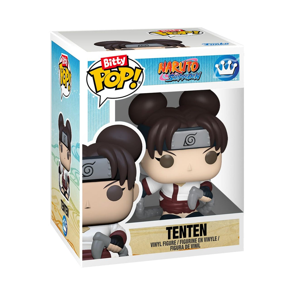 Collectible Funko Bitty POP! 4-pack features Naruto Shippuden characters, including Tenten, showcasing vibrant design. Verified by CuratCart.