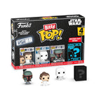Authentic Funko Bitty POP! 4 Pack includes Princess Leia, Boba Fett, Stormtrooper, and a mystery character. Display shelf included.