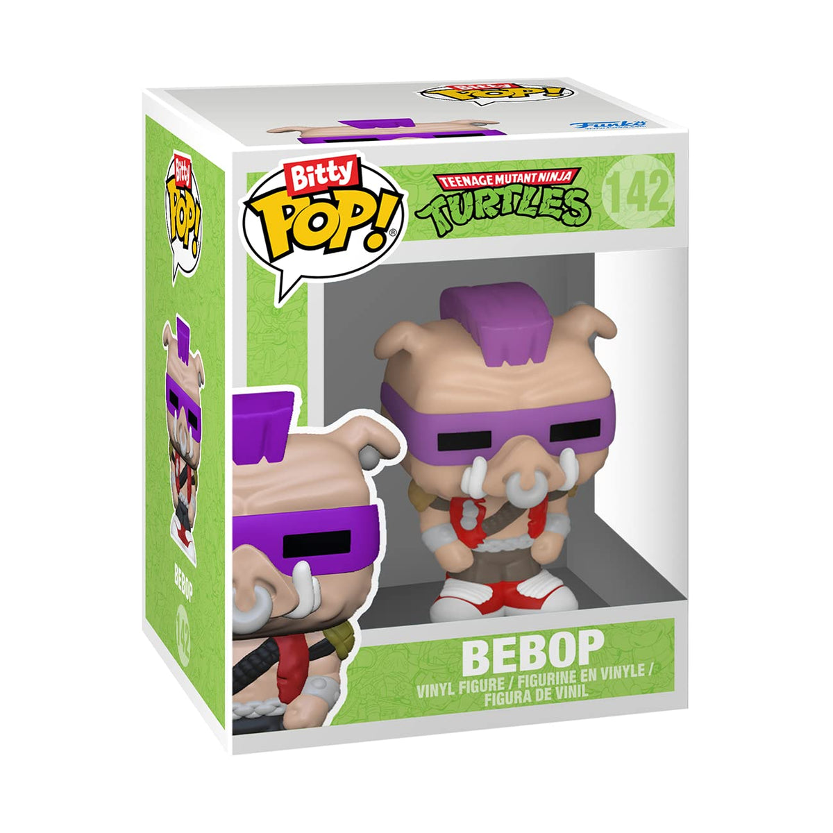 Official Funko Bitty POP! vinyl figure of Bebop from TMNT, showcasing vibrant colors and unique design in original packaging.