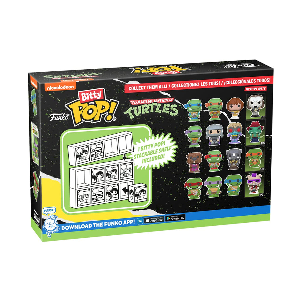 Premium Funko Bitty POP! 4-pack featuring TMNT characters Shredder and others, perfect for collectors. Imported and stackable!