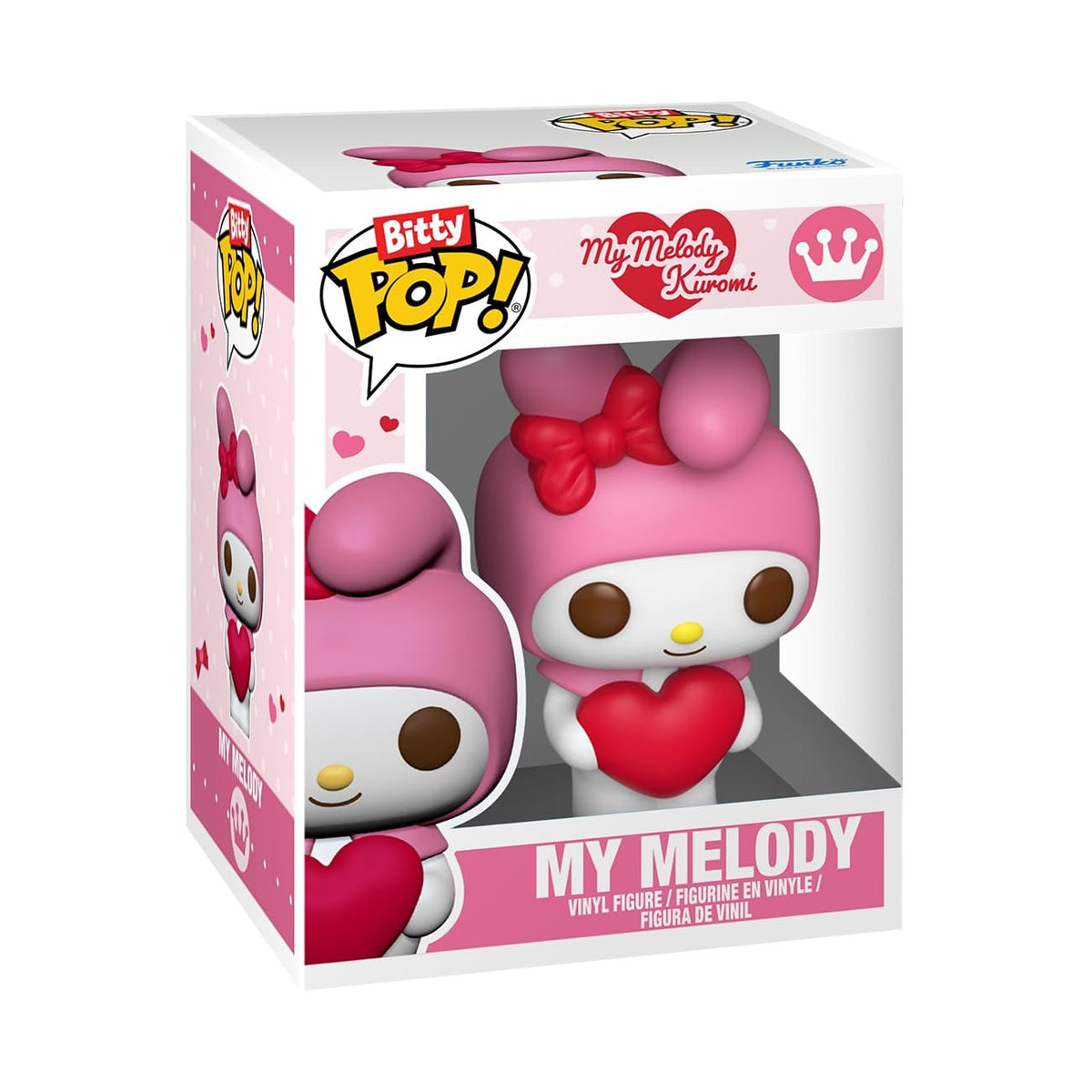 Premium imported Funko Bitty Pop! figure of My Melody from Sanrio, featuring a cute design with heart accessory.