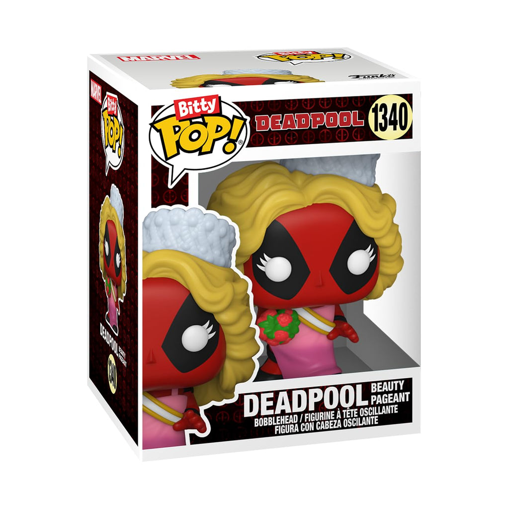 Funko Bitty POP! Deadpool in beauty pageant attire. Verified by CuratCart for quality and trust.