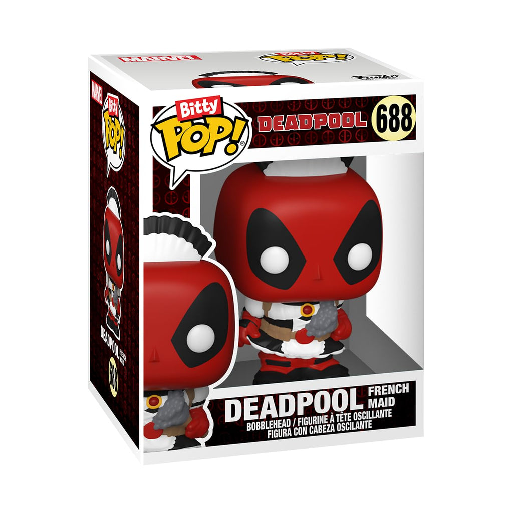 Authentic Funko Bitty POP! Deadpool in French Maid costume, perfect for collectors and fans alike. 100% Genuine item.