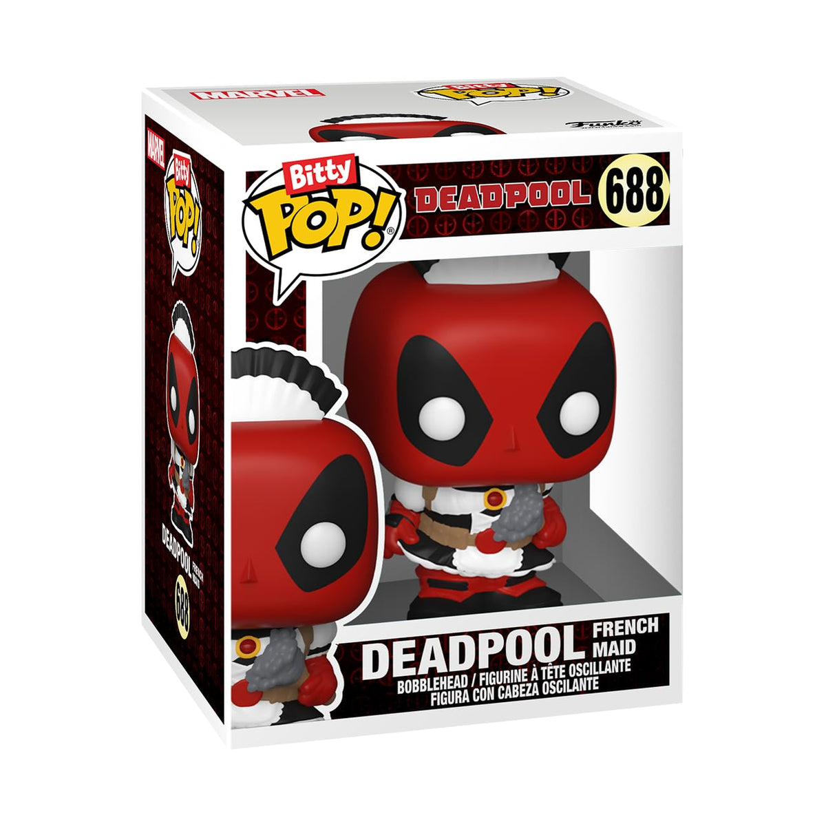 Authentic Funko Bitty POP! Deadpool in French Maid costume, perfect for collectors and fans alike. 100% Genuine item.