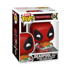 Original Funko Bitty POP! Deadpool figure with vibrant red costume, holding a bath accessory, in official packaging.