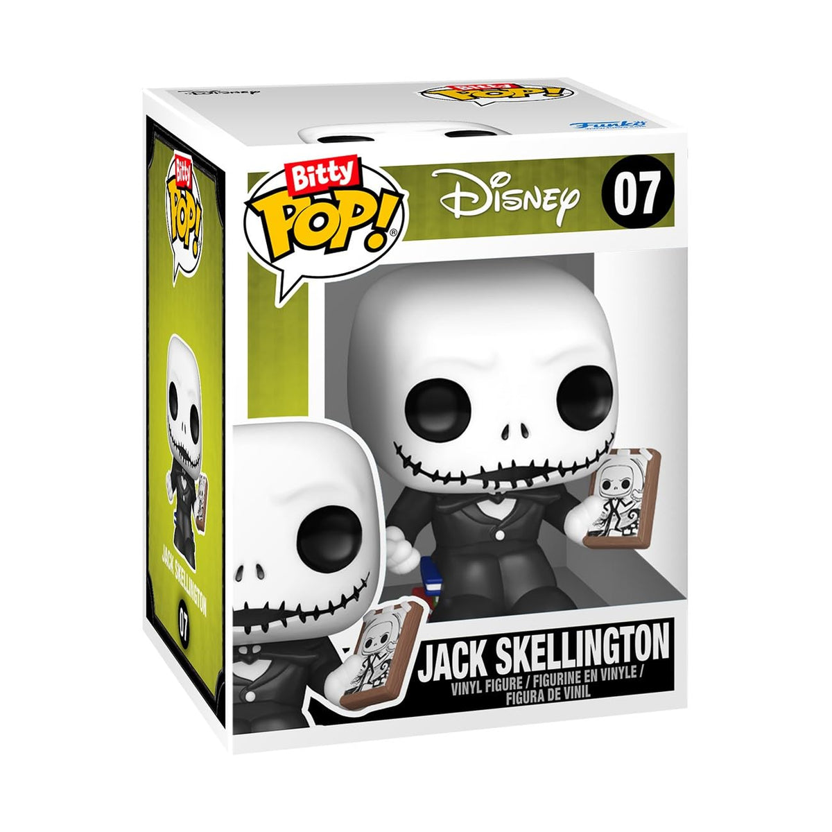 100% genuine Funko Bitty POP! figure of Jack Skellington from Disney's The Nightmare Before Christmas, collectible vinyl.