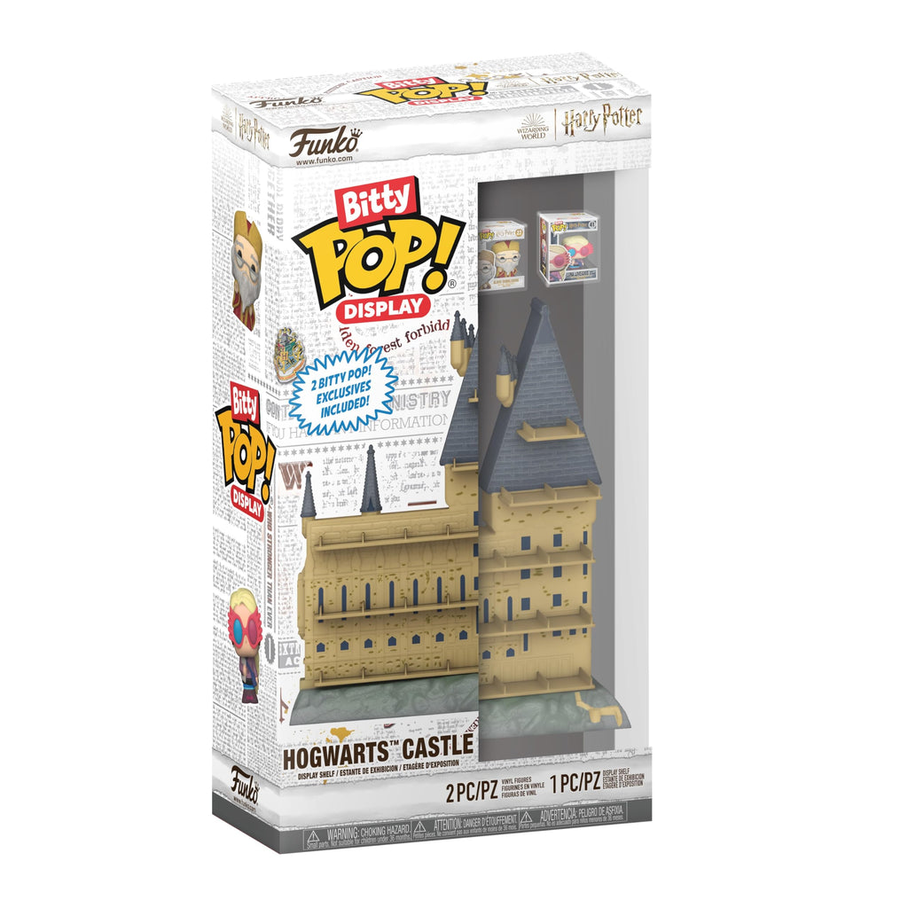 Authentic Funko Bitty POP! Display featuring Hogwarts Castle from Harry Potter. Includes two collectible figures.