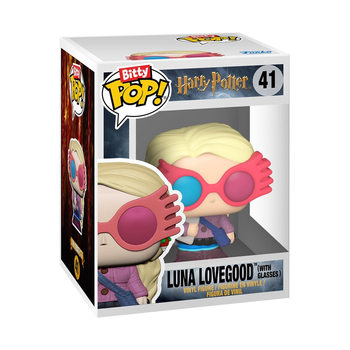 Discover the 100% authentic Funko Bitty POP! of Luna Lovegood from Harry Potter, featuring her iconic glasses and stylish outfit.