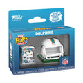 Authentic Funko Bitty POP! NFL Dolphins helmet collectible; includes mini football figure in Miami colors.