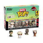 Authentic Funko Bitty Pop! set featuring John Hammond and three dinosaurs from Jurassic Park. Perfect collector's item!