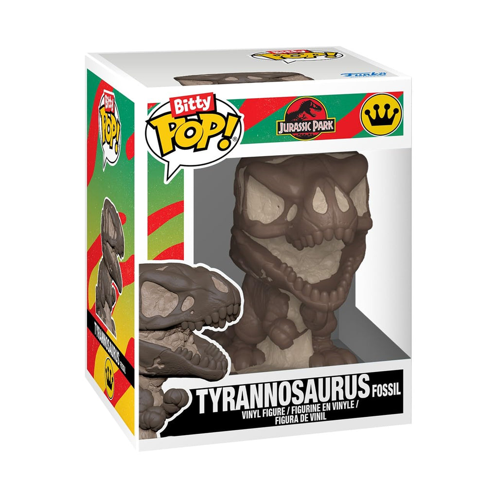 Official Funko Bitty Pop! Tyrannosaurus Fossil from Jurassic Park. Unique collectible in original packaging.