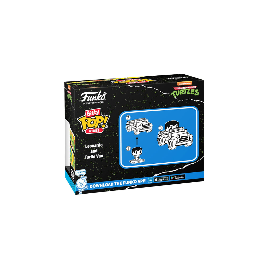 Premium imported Funko Bitty POP! Ride featuring TMNT's Leonardo with Turtle Van. Perfect for collectors!