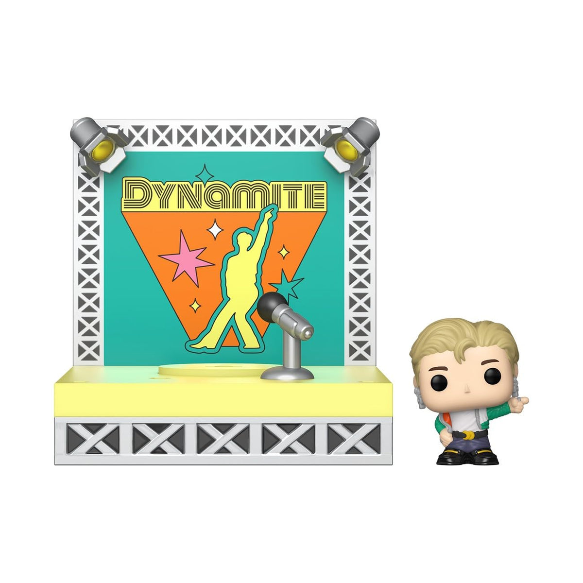Celebrate BTS with Funko Bitty POP! Stages: Dynamite. Includes vibrant stage set, iconic pose, and quality by CuratCart.