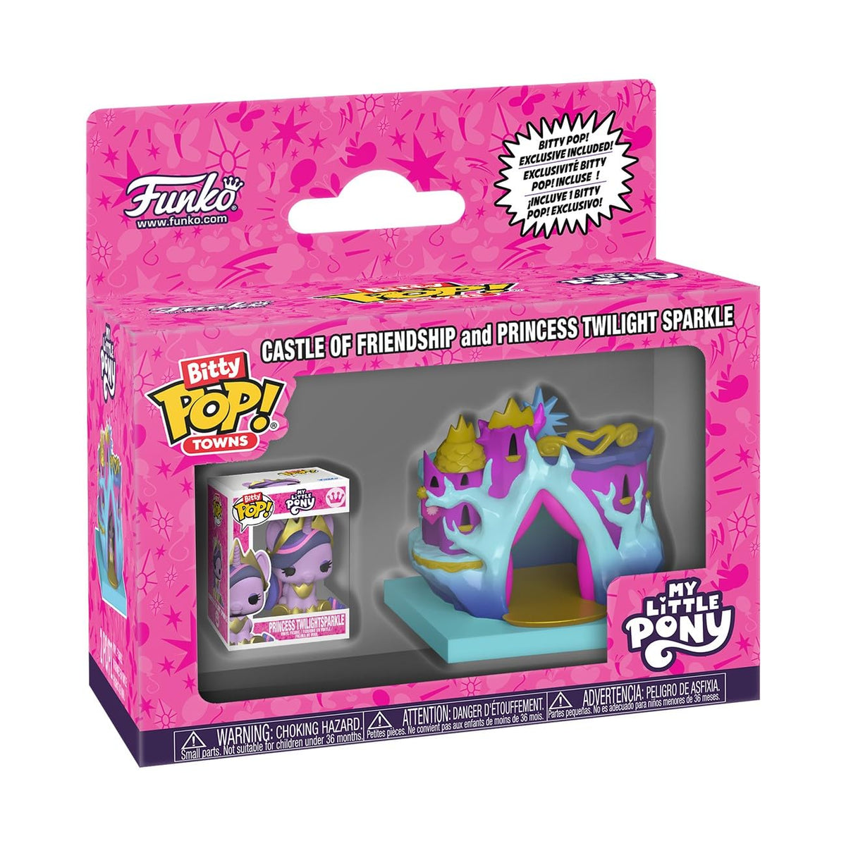 Authentic Funko Bitty POP! Town set featuring Castle of Friendship and Princess Twilight Sparkle. A must-have for fans!