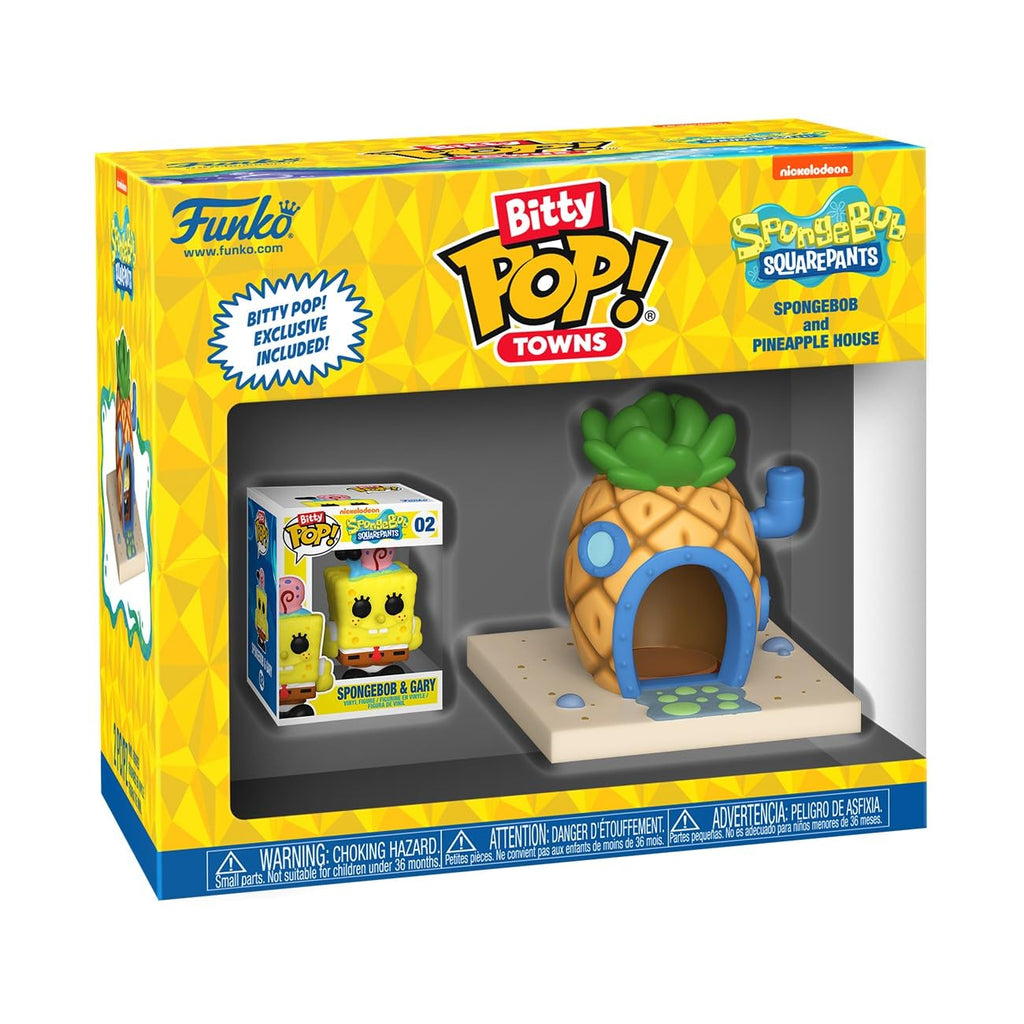 Discover the Funko Bitty POP! Town SpongeBob set featuring SpongeBob and his iconic pineapple house. 100% Authentic collectible.