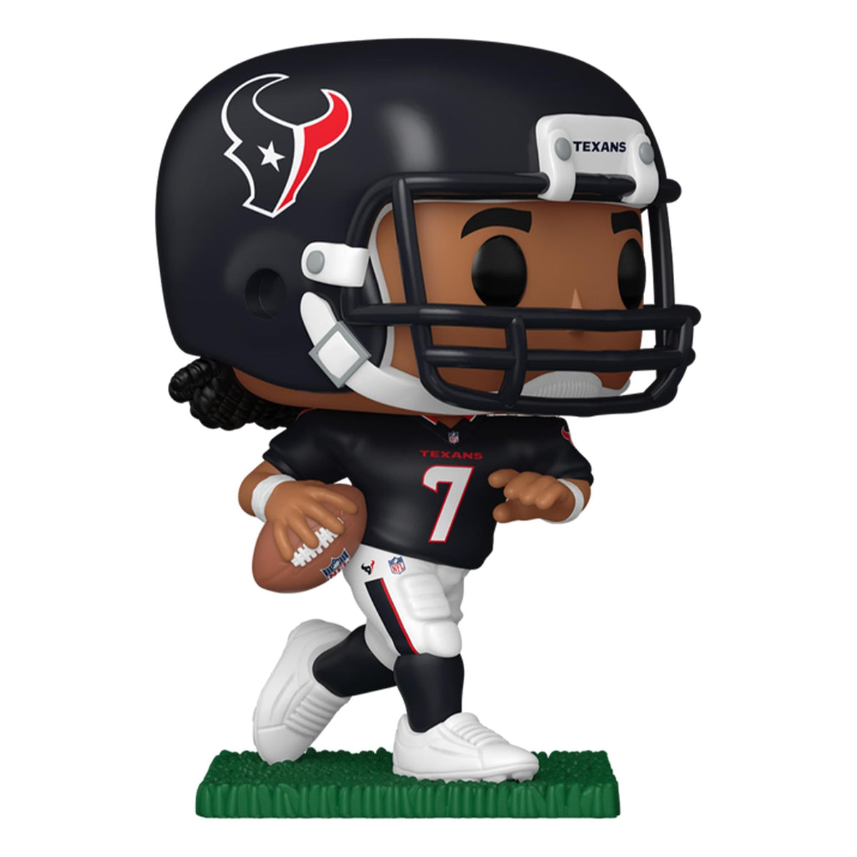 Premium imported Funko Pop of C.J. Stroud, Houston Texans player, showcasing detailed uniform and football pose.