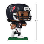 Authentic 4" Funko Pop of C.J. Stroud in Houston Texans uniform, holding a football, detailed and vibrant design.