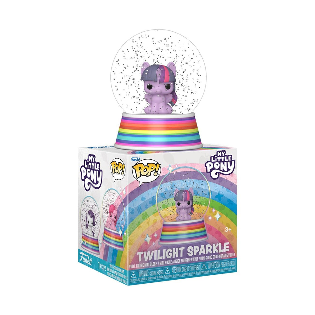 100% Genuine Funko My Little Pony snow globe featuring Twilight Sparkle with colorful base and sparkling details.