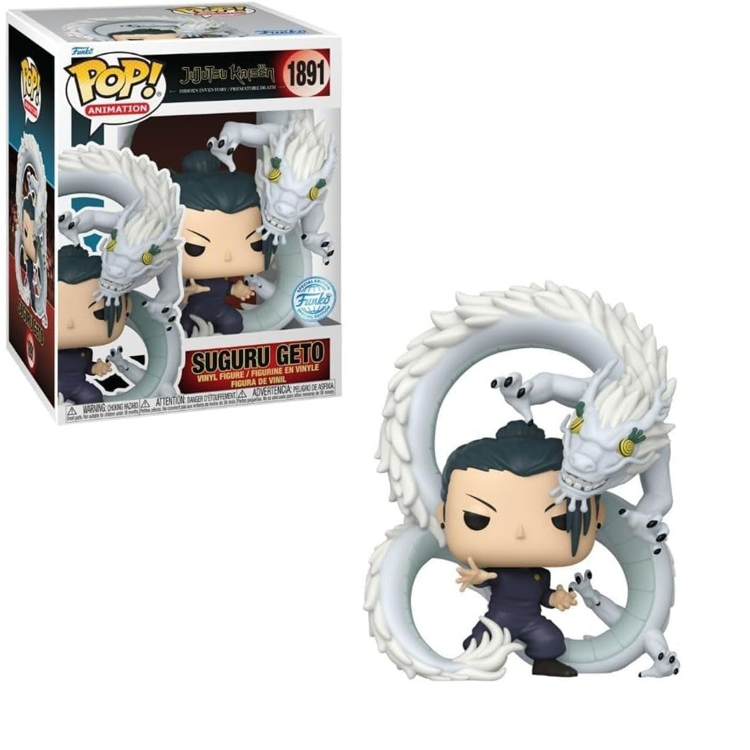100% genuine Funko Jujutsu Kaisen Suguru Geto figure, featuring intricate dragon design. Ideal for collectors!