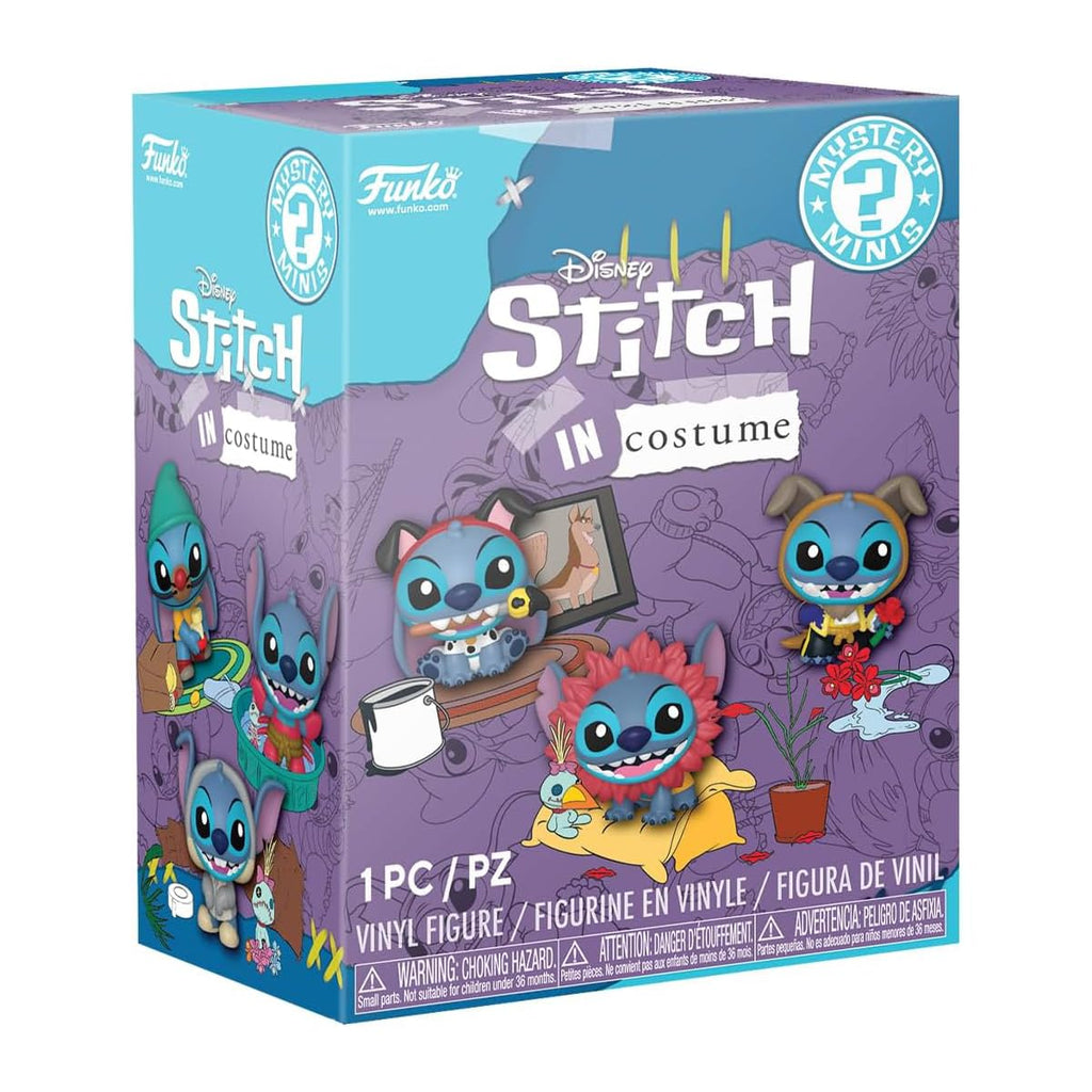 Discover Funko's authentic Disney Lilo & Stitch Mystery Mini featuring Stitch in costume. Perfect for collectors!