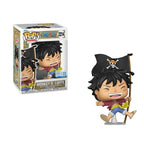 Premium imported Funko Pop of Monkey D Luffy from One Piece, showcasing vibrant metallic finish and playful pose.
