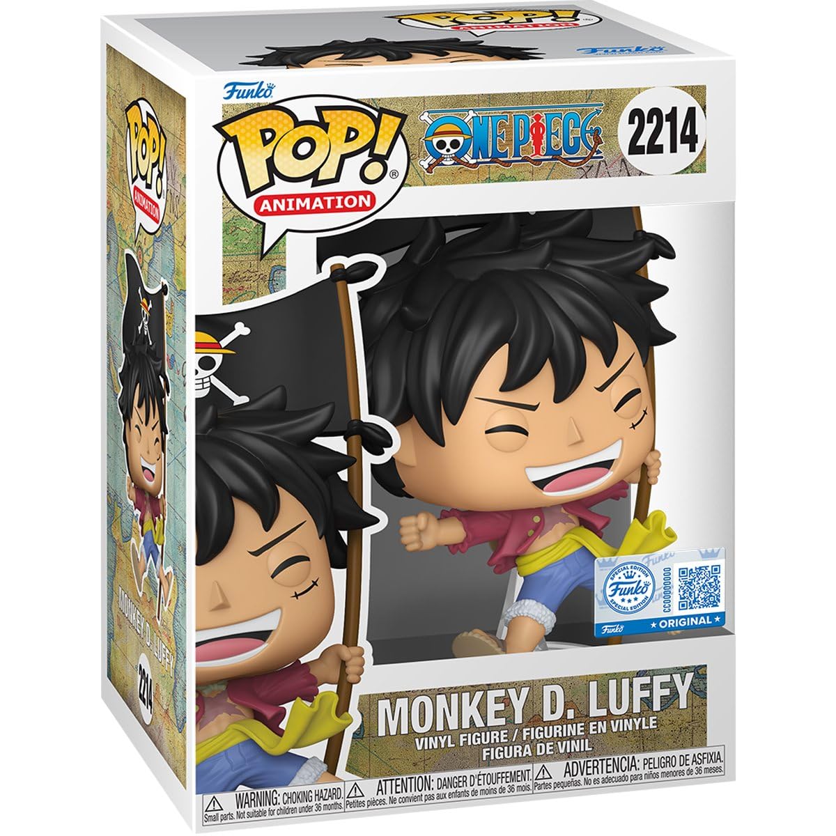 Authentic Funko Pop of Metallic Monkey D. Luffy from One Piece, featuring vibrant colors and detailed design.