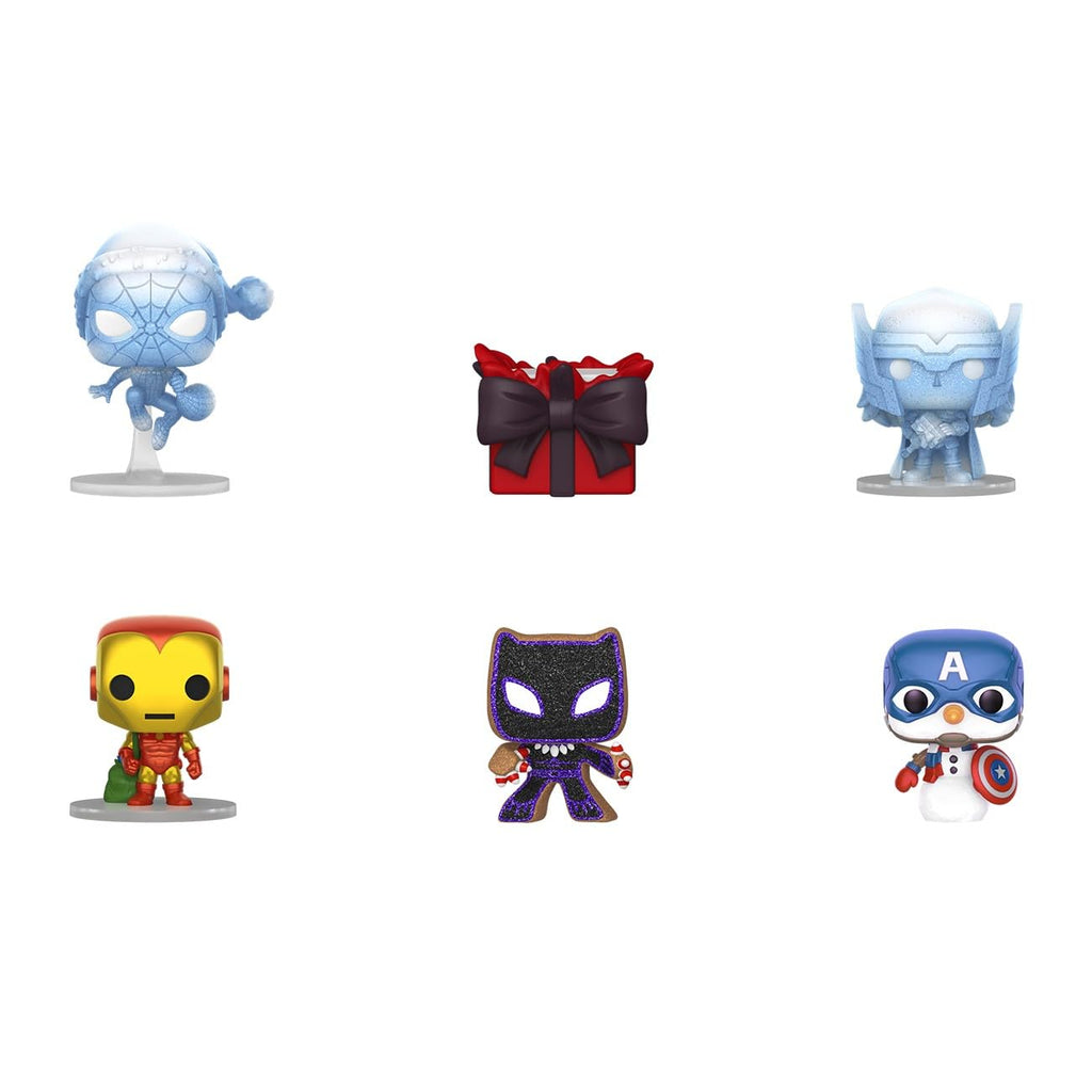 Marvel characters come alive with this imported Funko Pocket POP! Countdown Calendar featuring Spider-Man, Iron Man, and more.